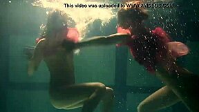 lilia mihalkova and natalia kupalka explore tight pussies underwater in the pool