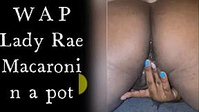 Ebony lady raex masturbates close up with big tits