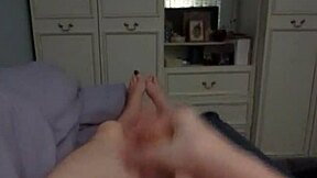Naked Amateur Gives POV Handjob On Monster Cock
