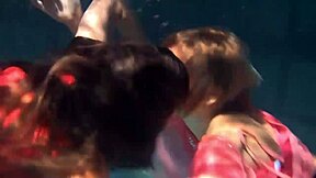 lilia mihalkova and natalia kupalka explore tight pussies underwater in the pool