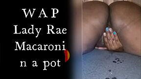 Ebony lady raex masturbates close up with big tits