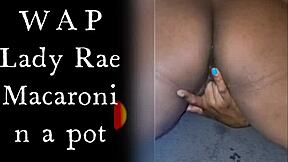 Ebony lady raex masturbates close up with big tits