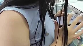 Colombian babe experiences deepthroat in her first homemade video as a petite slut.