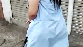 Colombian babe experiences deepthroat in her first homemade video as a petite slut.