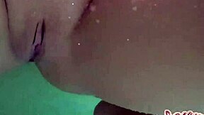 i'm blonde nina kayy riding my huge dildo by the pool.