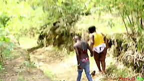 Aunty Bent Over for Outdoor Creampie