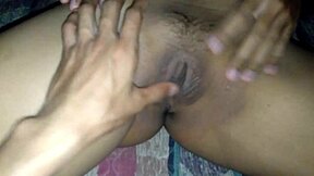 I joined the couple and felt their soft sticky bodies during intimate play