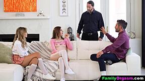 Finicky teen 18+ gets whipped and shared by stepfathers in family scenario.