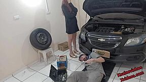 Boss Teases Mechanic in Workshop