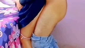 horny students fuck in the living room with family around.