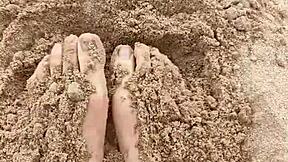 Wow, Look at These Bare Feet Playing in the Sand for Sensory Fetish