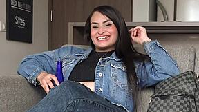 Real amateur Latina teen gripping huge dick with tight pussy