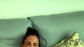 super horny tattooed brunette plays with dildos