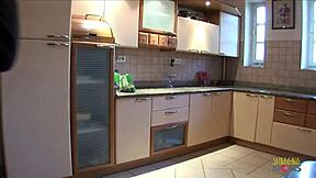 milf gets anal doggy and cumshot on belly