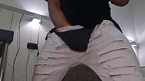 arrives with strong cumshot in sexy t-shirt and perverse