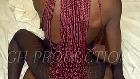 Real African couple enjoys intimate massage session