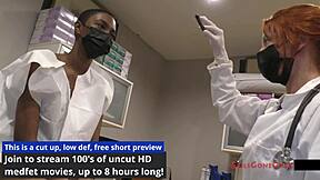 jewel invites you to examine her hooters in this tanned patient scene