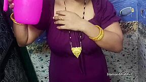 hot indian wife bathing in bath