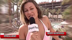 Cindy Crawford takes monster cock in doggystyle fucking.