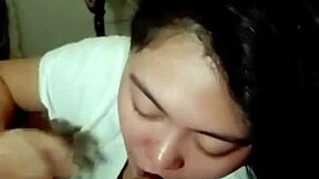 Unfaithful blonde housewife satisfies other men with blowjobs behind husband's back.