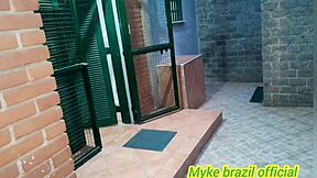 blonde cleaner gives anal to young guy watching porn