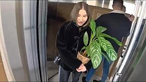 shy curvy babe amalia davis chats with neighbor