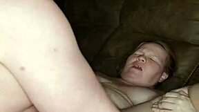 Moaning milf screams as i fuck her in a pink thong