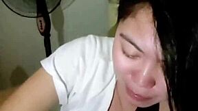 Unfaithful blonde housewife satisfies other men with blowjobs behind husband's back.