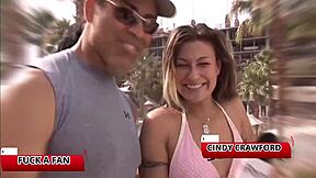 Cindy Crawford takes monster cock in doggystyle fucking.