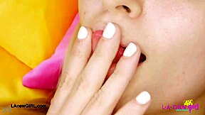 Pretty teen 18+ blonde shows her sexy body in provocative photoshoot