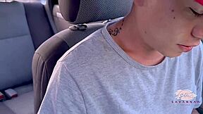 Savannah watson fulfills uber driver's sexual fantasy in the car