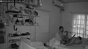Spying on amateur couple having hot fingering and masturbation sex