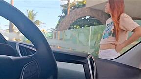 Risky Masturbation Inside Car In Public For Hot One
