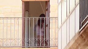 neighbor blackmails me for spying on my tits?