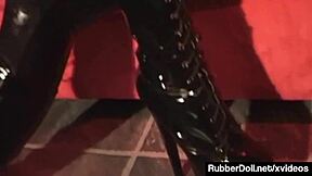 hey jewell marceau, ready for rubberdoll's strapon bang in latex catsuits?