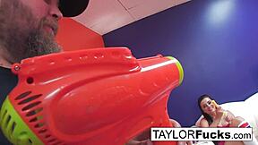 girls play with bubbles