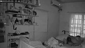 Spying on amateur couple having hot fingering and masturbation sex