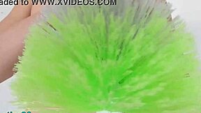 Mature Cleaning Lady Uses Gloves For Toilet Stretching