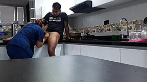 I convince the employee to fuck in the kitchen part 1