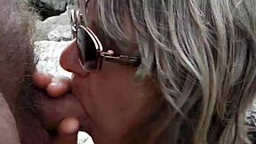 Having fun on the beach in a public setting