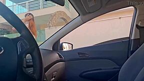 Risky Masturbation Inside Car In Public For Hot One