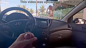 Risky Masturbation Inside Car In Public For Hot One