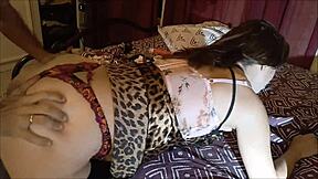 Blonde In Satin Lingerie Gets Doggy Fucked With Spanking