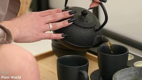 Stunning Brunette Candie Luciani Tempts Masseurs Into Interracial DP Threesome