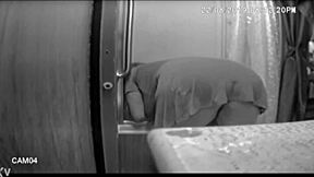 jennifer bent over while washing the shower