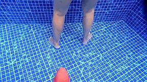 Milf Big Ass Fucked In Pool Prefers Monster Cock Over Food.