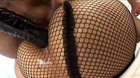 Brunette Girl In Fishnet Suit Fisting