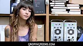 Young thief kitty carrera agrees to fuck security man after groping