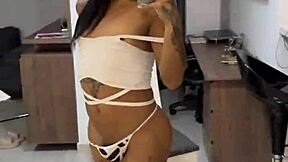 Bold Transsexual in Crossdressing Drinks His Own Cum After Intense Session