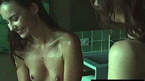 Czech Milf and Petite 18+ Lesbian Teen Elilith Noir Head to the Bath Together